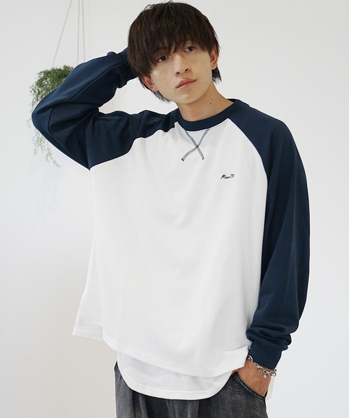 エム ミッソーニ ☆ドレープネック ラグラン カットソー ブラック S 長袖 MOSSIMO ドレープネックロングTシャツ メンズ
