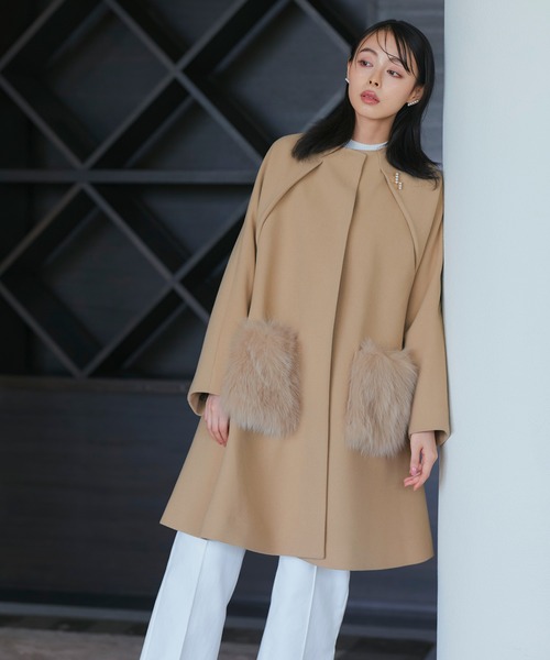 極希少♡エンバ カルガンラム リアルファーコート ロング フレア Aライン L 極希少♡エンバ カルガンラム リアルファーコート ロング フレア