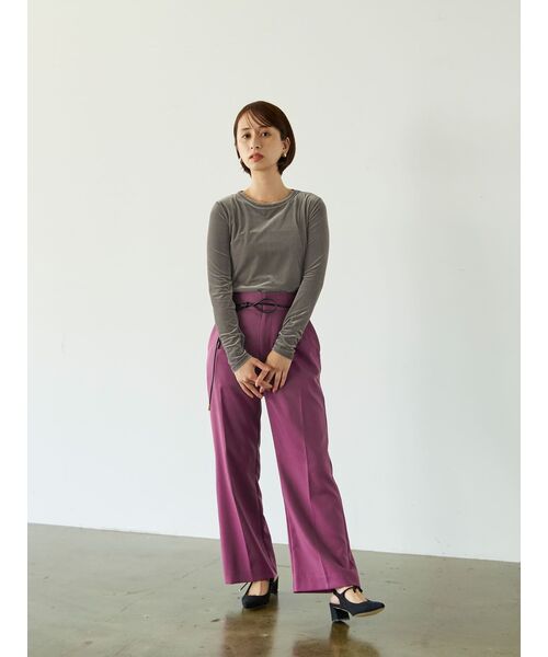 tシャツ シアートリコットベロアロンT「低身長・小柄女性」 レディース STRATA tシャツ シアートリコットベロアロンT「低身長・小柄女性
