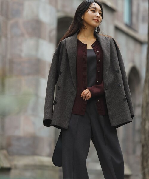 uncrave コート アウター ウォッシャブル ツイード ジャコット