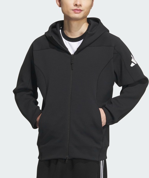 アディダス　プレミアム　フルジップパーカー　ジャージ　メンズ　Ｌ　フード adidas パーカー テック プレミアム レギュラーフィット