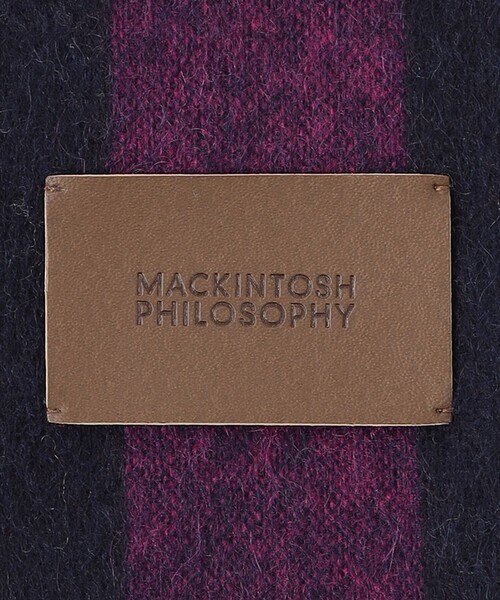 MACKINTOSH PHILOSOPHY カシミヤ大判ストール　ブロック柄 MACKINTOSH PHILOSOPHY｜ウォッシャブルカシミヤブロック