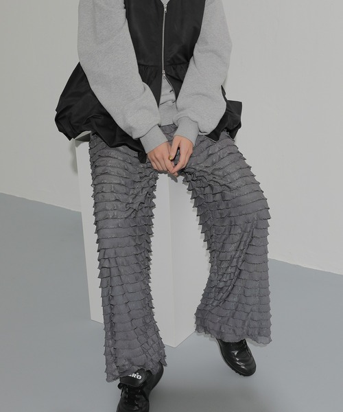 パンツ ティアードフリルパンツ レディース