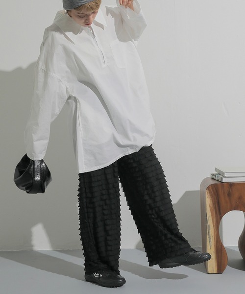 IENA✨24SS✨ニットフリルパンツ　ブラック　パンツ　ティアード　近年　38 IENA✨24SS✨ニットフリルパンツ ブラック パンツ ティアード