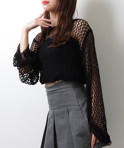 コムデギャルソン　メッシュ編み長袖トップス　M コムデギャルソン メッシュ編み長袖トップス M