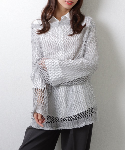 Lace Ladies（レースレディース） ラウンドネック スケルトン メッシュ