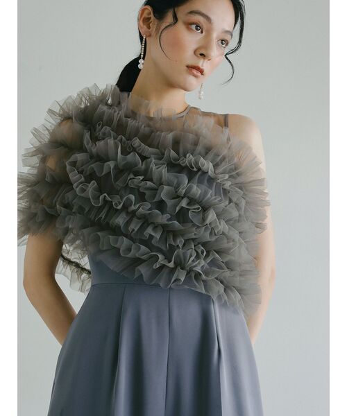 LAGUNAMOON パンツドレス LADYチュールオフショルパンツドレス