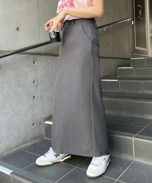 グレー　スカート 大人百花 掲載】マイクロタフタ タックスカート(スカート)｜TO