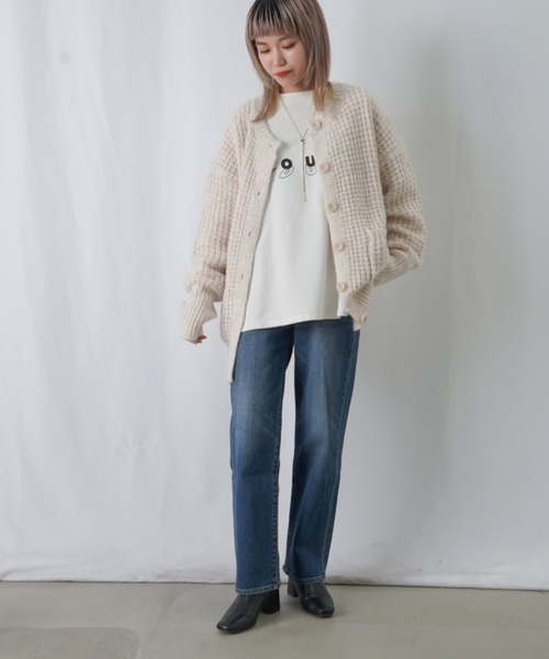 「LUCA/LADY LUCK LUCA」 ニットカーディガン FREE ブラック レディース_画像2