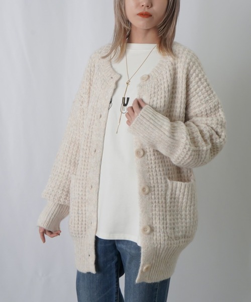 「LUCA/LADY LUCK LUCA」 ニットカーディガン FREE ブラック レディース_画像7