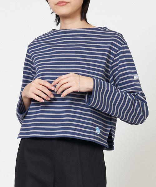 【SALE】オーシバル ORCIVAL ボート ネック ロング スリーブ クロップド プルオーバー BOAT NECK LONG SLEEVE CROPPED P.O. #B266 レディース 長袖 ボーダー ORCIVAL tシャツ BOAT NECK LONG SLEEVE CROPPED P.O. ボート