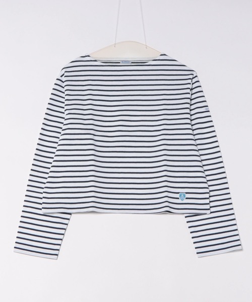 ORCIVAL tシャツ BOAT NECK LONG SLEEVE CROPPED P.O. ボート