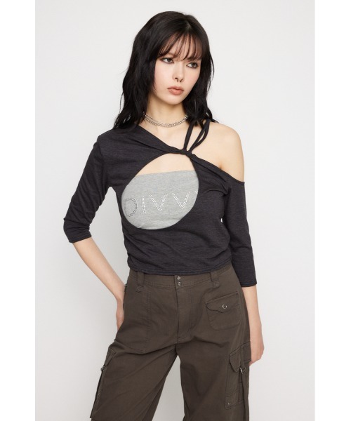 LAGUA GEM（ラグアジェム） tシャツ FRONT HOLE ONE SHOULDER トップス