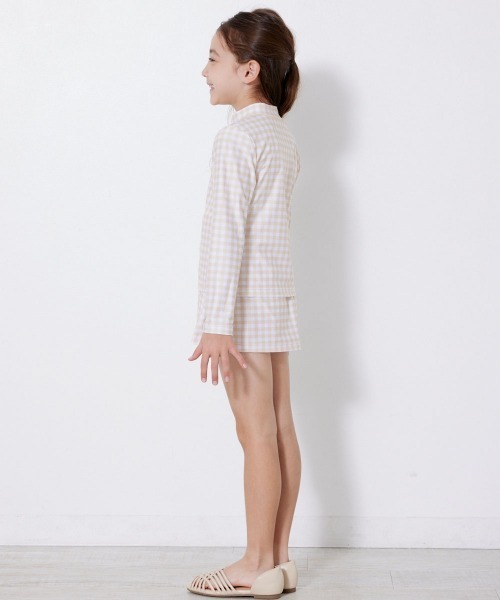 ラッシュガード チェック柄長袖ラッシュガード キッズ 子供 男の子