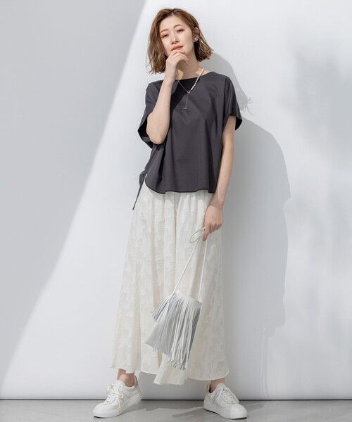 23区 tシャツ 「汗じみ防止/洗える」スムースデザイン フレンチ
