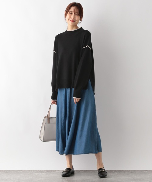 「GLOBAL WORK」 長袖ニット MEDIUM チャコールグレー レディース_画像7