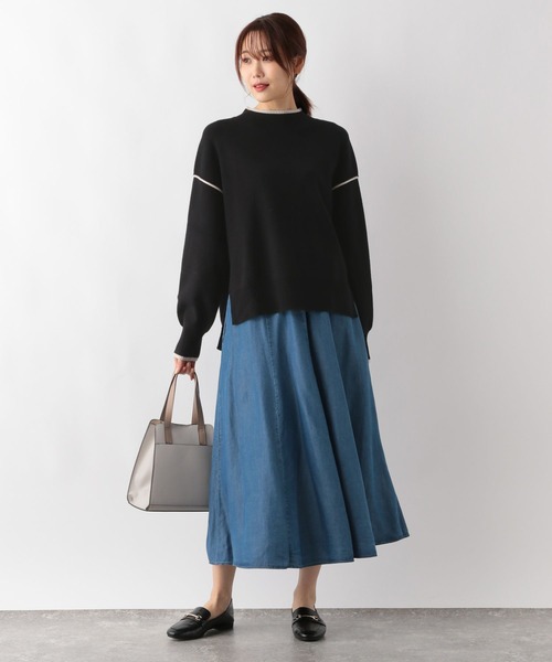 「GLOBAL WORK」 長袖ニット MEDIUM チャコールグレー レディース_画像9