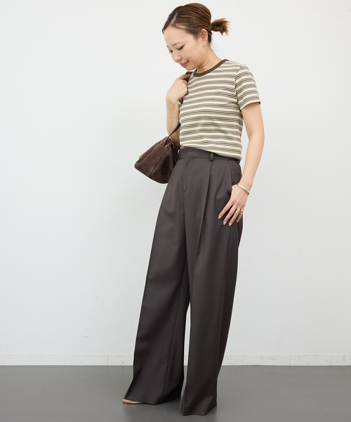 Deuxieme Classe スラックス パンツ *Essential タックパンツ