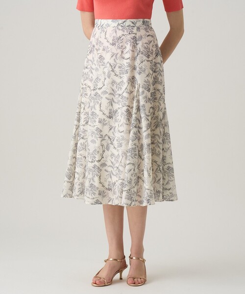 ANAYI スカート 「セットアップ対応商品」リーフカリグラフィー  