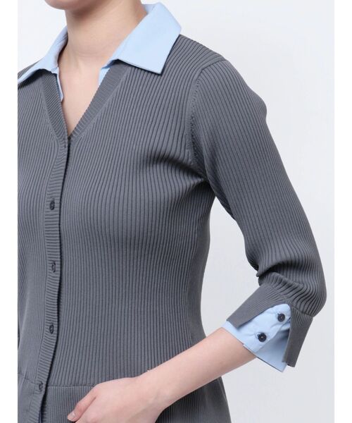 ニット セーター シャツドッキングリブニット レディース TONAL ニット セーター シャツドッキングリブニット レディース