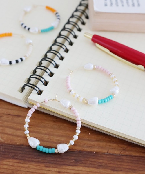 【New!】限定◆PDPAOLA カラフルストーン VIVIフープピアス◆GD niko and… ピアス カラフルビーズフープピアス レディース