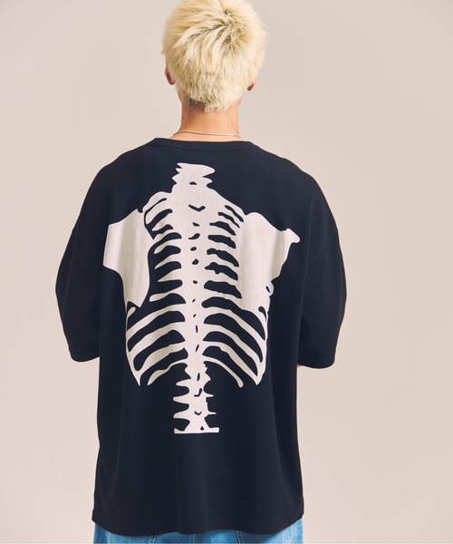 BONES スケルトン Tシャツ ブラック VANSON tシャツ VANSON-SKELTON BONES-Thermal Tee メンズ