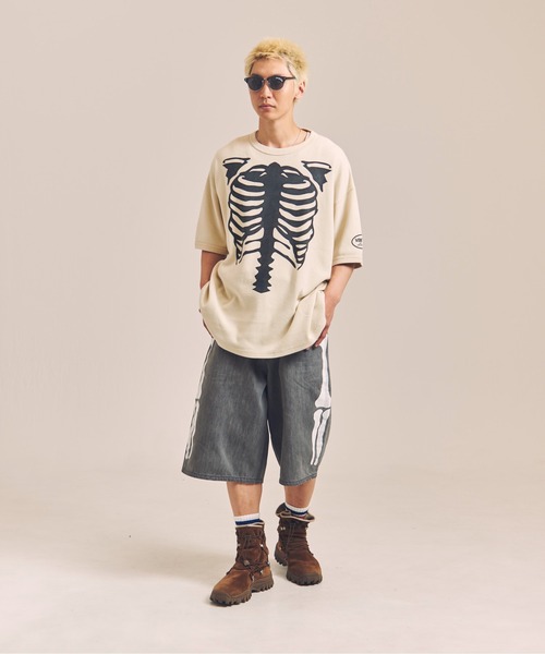 VANSON（バンソン） tシャツ VANSON-SKELTON BONES-Thermal Tee メンズ 