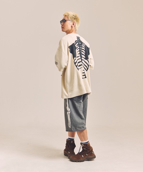 VANSON（バンソン） tシャツ VANSON-SKELTON BONES-Thermal Tee メンズ