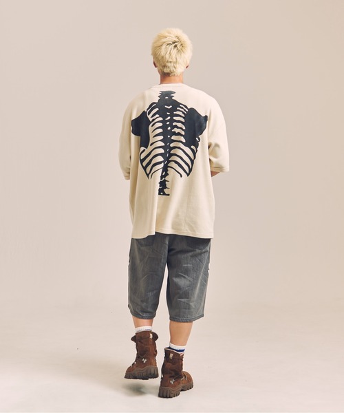 VANSON（バンソン） tシャツ VANSON-SKELTON BONES-Thermal Tee メンズ