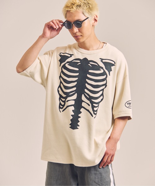 VANSON（バンソン） tシャツ VANSON-SKELTON BONES-Thermal Tee メンズ