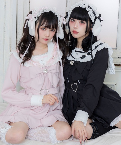 DearMyLove ワンピース セーラービジューレースフリルワンピース