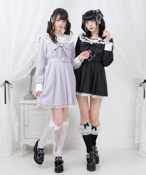 AR23306＊ビジューストリング✖️シフォンフレアドレスwhM AR23306＊ビジューストリング✖️シフォンフレアドレスwhM