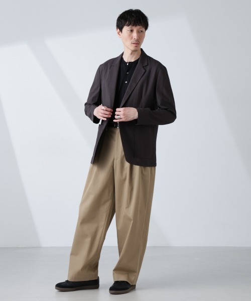 NANO universe パンツ 「大人のワイドパンツ」2タックワイド