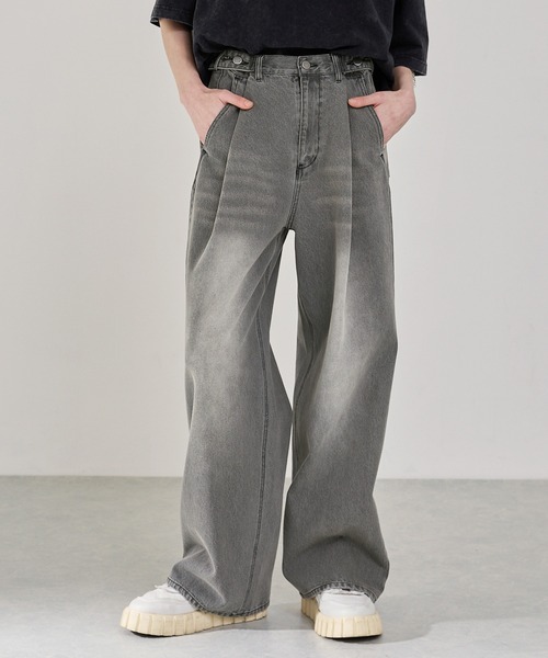EMMA CLOTHES ジーンズ ヴィンテージ加工アジャスタブルラップ