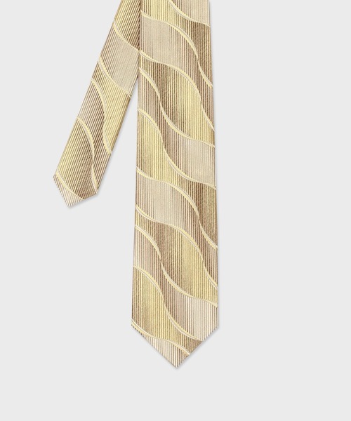 希少ポールスミス　パリコレモデル　2019AW バナナスリーブ　イエローホワイト Paul Smith（ポール・スミス） ネクタイ “Twist Carving” タイ「150100