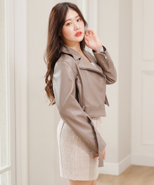 「LIPSERVICE」 ライダースジャケット M アイボリー レディース_画像4