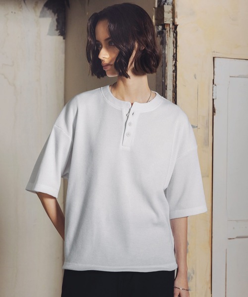 ROCHEM（ローシェン） ヘンリーネック tシャツ サーマルヘンリーネック