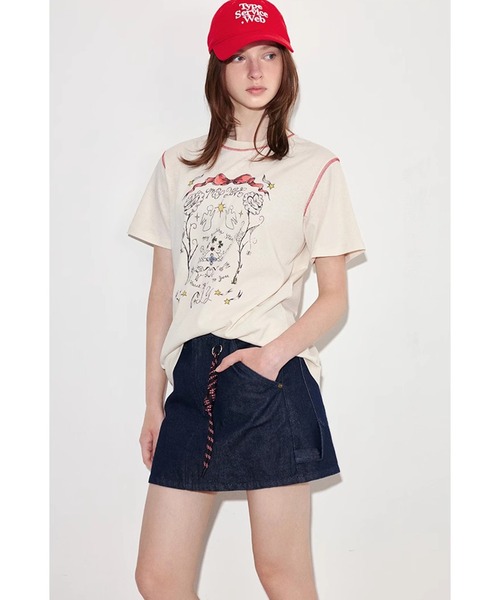 tシャツ 手描き風プリント 半袖Tシャツ FX25S226「Fano Studios」「2025SS」 レディース メンズ