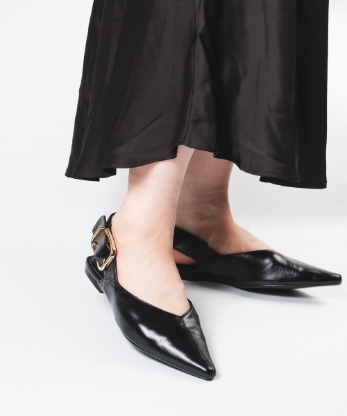 未使用　STEVE MADDEN ブラック スリングバックパンプス　24.5 STEVE MADDEN（スティーブ・マデン） パンプス バックベルトミュール/S