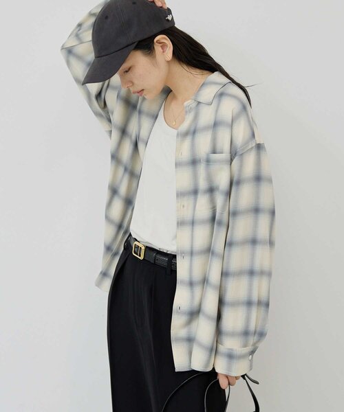 GALLARDAGALANTE ブラウス シャツ オンブレチェックシャツ