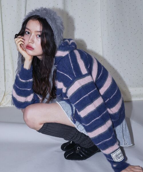 SEQUENZE セーター ニット 「SEQUENZ（シークエンズ）」SHAGGY BORDER