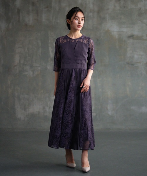 DRESS+ 「DRESS PLUS」 7分袖ワンピース M スモークピンク レディース : ZOZOTOWN Yahoo!店 - 通販 ...