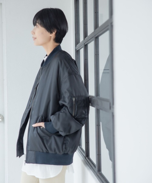 「LEPSIM」 ジップアップブルゾン FREE グレイッシュベージュ レディース_画像4