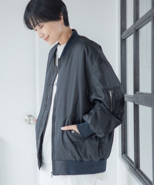 「LEPSIM」 ジップアップブルゾン FREE グレイッシュベージュ レディース_画像5