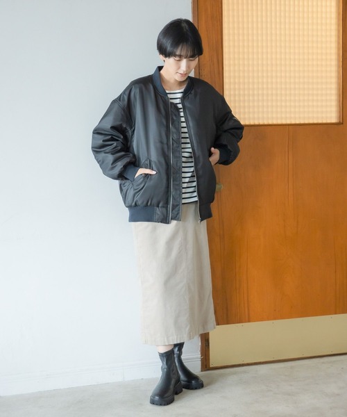 「LEPSIM」 ジップアップブルゾン FREE グレイッシュベージュ レディース_画像8