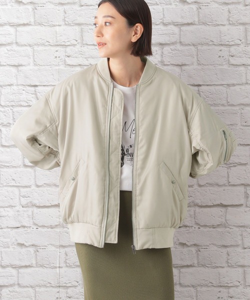 「LEPSIM」 ジップアップブルゾン FREE グレイッシュベージュ レディース_画像9