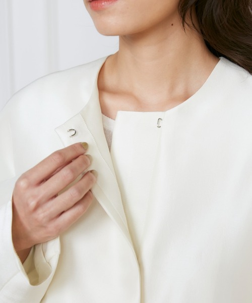 INED（イネド） ノーカラーコート コート ノーカラーAラインコート「la