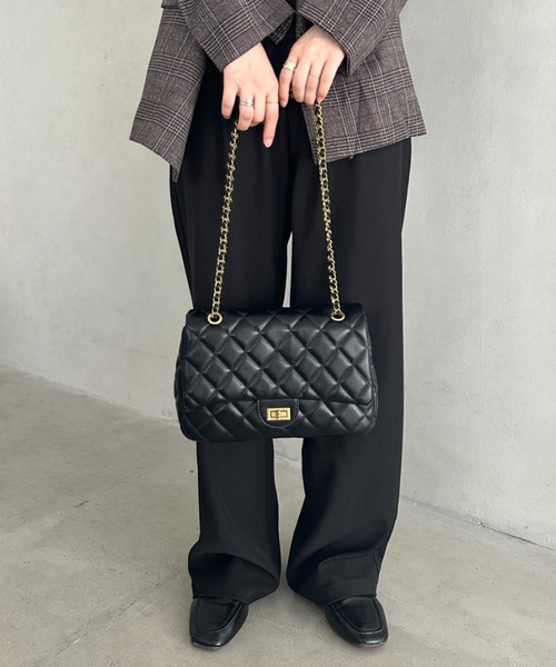 クラッチバッグ パーティーバッグ キルティングチェーンショルダー