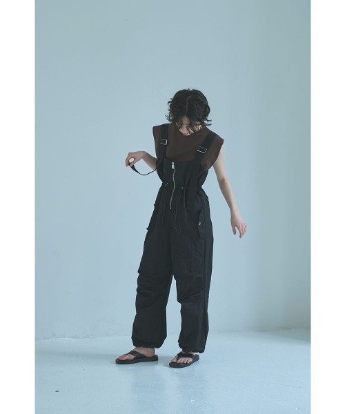 marjour（マージュール） サロペット オーバーオール NYLON ZIP