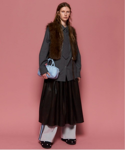 GW スペシャルprice⭐人気item　ウエストフリル　フェミニンロングジレ MAISON SPECIAL(メゾンスペシャル)｜Waist Frill faux Leather Mid